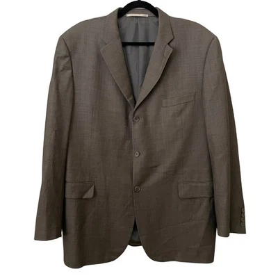 Burberry London Blazer Mens 46R Taupe Worsted Wool Sports Coat Jacket Designer - Image 1 of 4