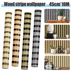 Wood Slat Wallpaper Wooden Panels 3D Effect Holden - Natural Grey Black - Picture 1 of 24