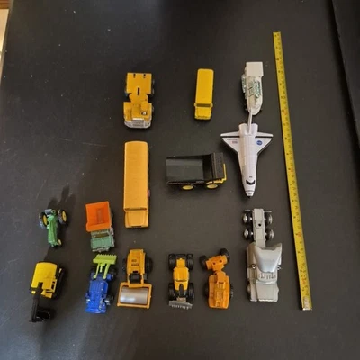 Tonka And Others Lot Of 14 Diecast And Plastic Construction School Bus Shuttle - Image 1 of 4