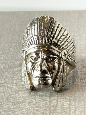 Anel de motociclista masculino vintage G&S 1985 Indian Chief tamanho 10 - Imagem 1 de 4