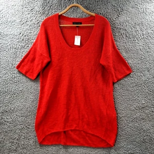 New Banana Republic Jumper Size L Orange Knit Short Sleeve Scoop Neck Pullover - Picture 1 of 14