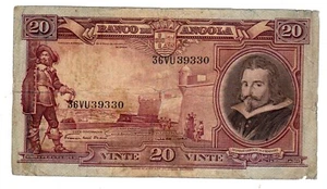 ANGOLA PORTUGAL Banknote 20 Angolares 1951 P83 SELTEN GUTER ZUSTAND - Bild 1 von 2