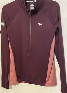 Women’s VS PINK Ultimate S/P zip up track jacket Burgundy/pink - Picture 1 of 5