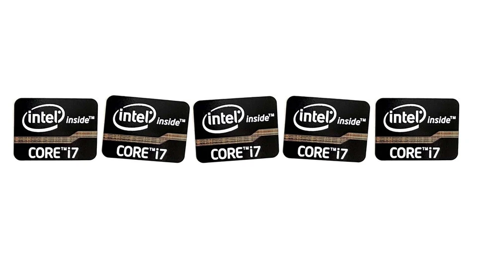 5 PCS Sticker for CORE i7 inside Logo Decal Haswell Case Badge 15.5 x 21mm Black - Image 1 of 1