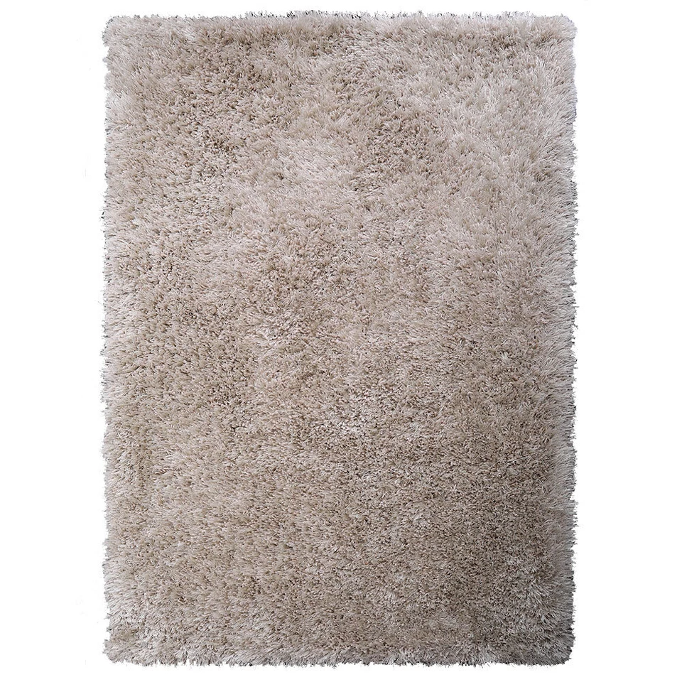 Eco-Friendly Hand Tufted Shag Polyester Area Rug Solid Ivory BBH Homes - Image 1 of 1