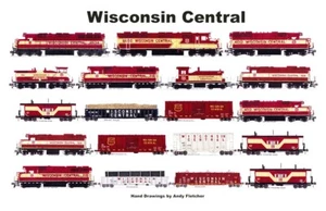 Wisconsin Central 11"x17" Railroad Laminated Placemat Andy Fletcher - Picture 1 of 1