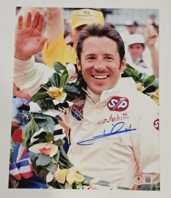 MARIO ANDRETTI Signed 8x10 Photo-Racing Legend-Hall of Fame-Beckett  - Image 1 of 3