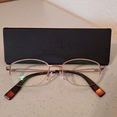 Furla Eyeglasses VFU556K Titanium Round w/Case *FRAMES ONLY L-35 - Image 1 of 4