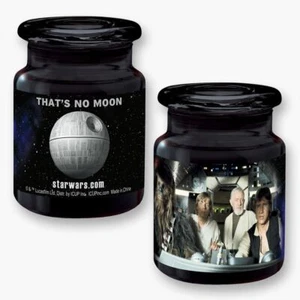 Star Wars That's No Moon Black Apothecary Style Glass Jar with Lid NEW UNUSED - Picture 1 of 1