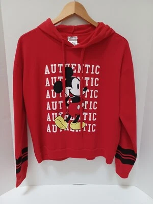 Auténtica sudadera con capucha roja Disney Mickey Mouse para mujer mediana 100 % algodón Foto 1 de 4