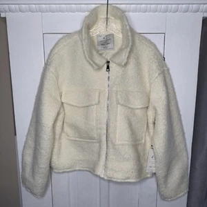 NEW! Love For Humanity Couture Crop Durable Warm Jacket Lg White Long Sleeve NWT - Picture 1 of 8