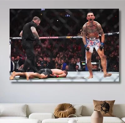 Max Holloway KO of Justin Gaethje UFC 300 2024 Poster