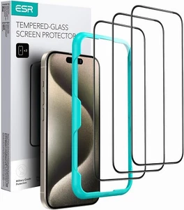 ESR 3 Pack for iPhone 15 Pro Max Screen Protector, [9H Hardness] [Military Grade - Picture 1 of 7