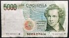 1985 5000 Lire Italy Banknote Portrait of V. Bellini 