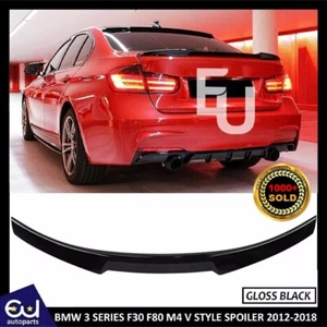 FOR BMW 3 SERIES F30 F80 M4 V STYLE REAR TRUNK LID BOOT SPOILER 2012-2018 - Picture 1 of 10