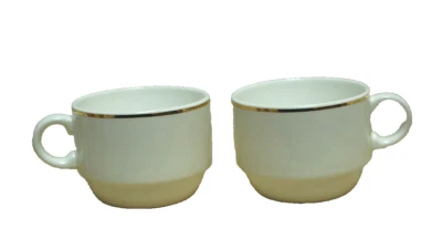 Tazas de café apilables Arcoroc Infinity Gold Band R1038GD 23 en total 8,50 oz M4573 Foto 1 de 4
