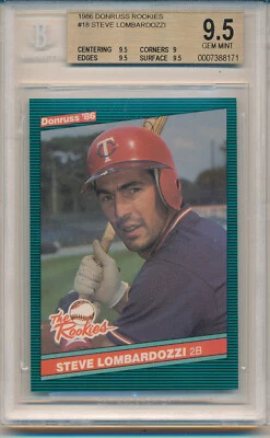 1986 Donruss "The Rookies" Steve Lombardozzi (#18) BGS9.5 BGS - Image 1 of 2