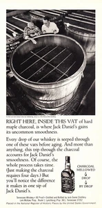 JACK DANIEL'S WHISKEY AD #1 RARE "CHARCOAL MELLOWED DROP BY DROP" 2/3 PG AD - Picture 1 of 1