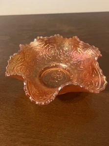Antique Fenton Persian Medallion Iridescent Marigold Carnival Glass 6” Bowl - Picture 1 of 12