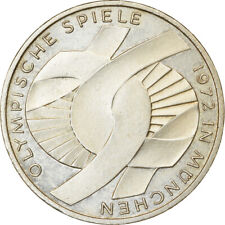 [#740151] Moneta, Niemcy - RFN, 10 Mark, 1972, Hamburg, EF(40-45), Srebro, KM:13