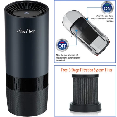Room Car Air Purifier Cleaner HEPA Filter Remove Odor Dust Mold Home Allergies - Image 1 of 4