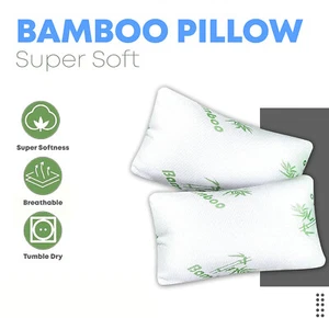 Confezione da 2 Cuscini Bamboo Fibra Cava Comodi Cuscini Letto - Foto 1 di 10