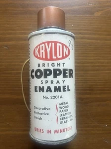Vintage Krylon Spray Paint Can Bright Copper Paper Label Rare Size Small Unused - Picture 1 of 2