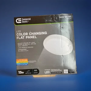 Commercial Electric 15 in. 22.5-Watt Dimmable White Integrated LED 1650 Lumens - Picture 1 of 9