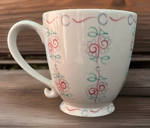 Starbucks Barista Mug - Pastel Floral Pedestal Mug w/ Pink Interior, 2003 - Picture 1 of 5