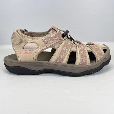 Sandalias LL Bean para mujer talla 7 M cuero topo cachemira zapatos de senderismo al aire libre Foto 1 de 4