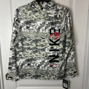 Sudadera con capucha térmica Nike 3Brand Russel Wilson para niños manga larga camuflaje retazos AOP, L - Imagen 1 de 4