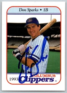 1993 Columbus Clippers #NNO Don Sparks SIGNED Columbus Clippers - Picture 1 of 2