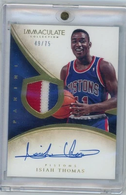 2013-14 Immaculate ISIAH THOMAS/75 juego automático usado reliquia pistones ¡3 colores! N130 Foto 1 de 3