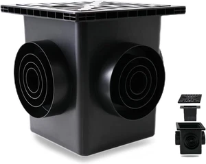 Upgrade 12-Inch Catch Basin Drainage Kit with Debris Basket Strainer, Fit for 4  - Picture 1 of 12