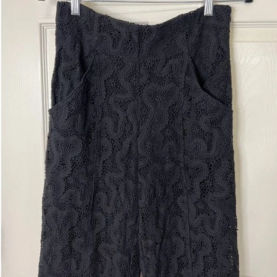 A.L.C. Pantalón Elie de Encaje Pierna Ancha para Mujer 2/XS Ojales Encaje Negro Cápsula  Foto 1 de 4