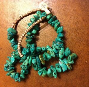 NAVAJO TURQUOISE NUGGET NECKLACE 146 Grams