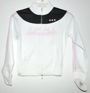 Avia Cheerleading Full Zip White/Black/Pink Youth Girls Jacket Sz Large NWT - Picture 1 of 3