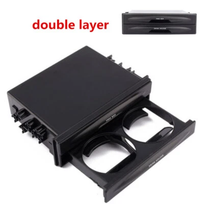 Double Din Dash Radio Installation Pocket Cup Holder Storage Box Car Accessories - Image 1 of 4