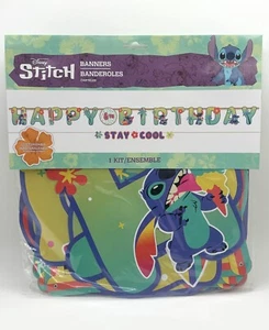 Stitch Banner Happy Birthday 10.5ft Disney Lilo Props Customizable Number Age - Picture 1 of 7