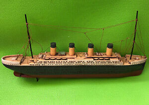 Antique Handmade Wooden Titanic Boat Model