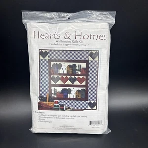 RACHEL'S OF GREENFIELD Wallhanging Quilt KIT HEARTS & HOMES 21" x 21" - Picture 1 of 2