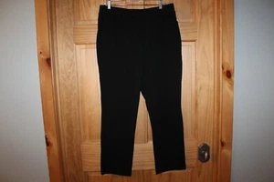 L.L. Bean Pants Women's Straight Black Pull - On Cotton Blend - Size 14 - Picture 1 of 3