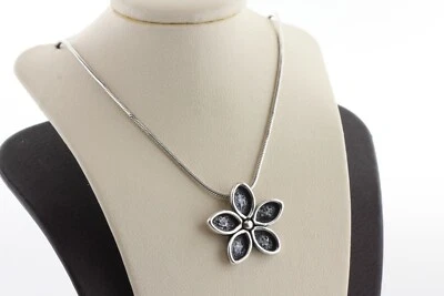 Collar de cadena de serpiente margarita oxidada pequeña plata esterlina 925 Silpada N1276 15" Foto 1 de 4