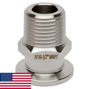 KF-16 NW-16 1/2" NPT (MALE) Adapter Vacuum Fitting SS304 LoCo SCIENCE!! - Picture 1 of 5