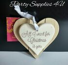 Layered Rustic Wooden Christmas Heart Hanging Decoration, gift/present/love