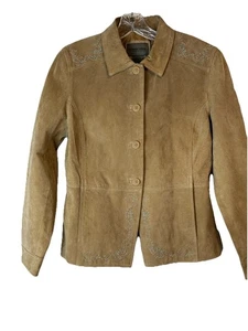 Brandon Thomas 100% Wildleder Lederjacke hellbraun Damen Gr. S Boho Western Rodeo - Bild 1 von 23