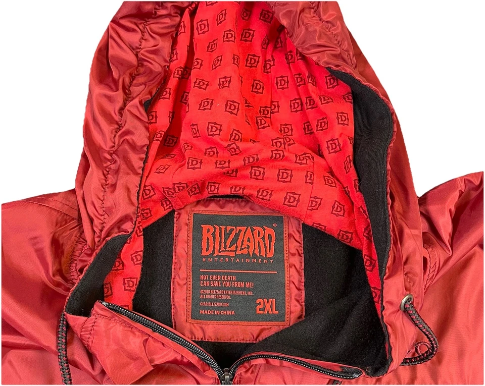 Sudadera con Capucha Blizzard Entertainment Diablo Para Hombre 2XL Negra Roja 1/4 Cremallera Bordada WoW Foto 1 de 4