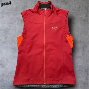 Arc'teryx Vest Mens Small Red Orange GORE WINDSTOPPER Softshell Full Zip 12752 - Picture 1 of 12