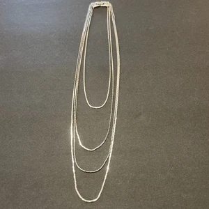 Collana Catena Gioielli Monet Designer Firmata Argento Massiccio 4 Fili - Foto 1 di 8