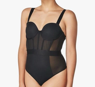 Body DKNY para mujer negro transparente/sin tirantes talla 36 B/nuevo con etiquetas Foto 1 de 3